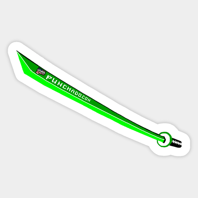 Katana with Blank Text, v. Code Green Lime Sticker by punchado